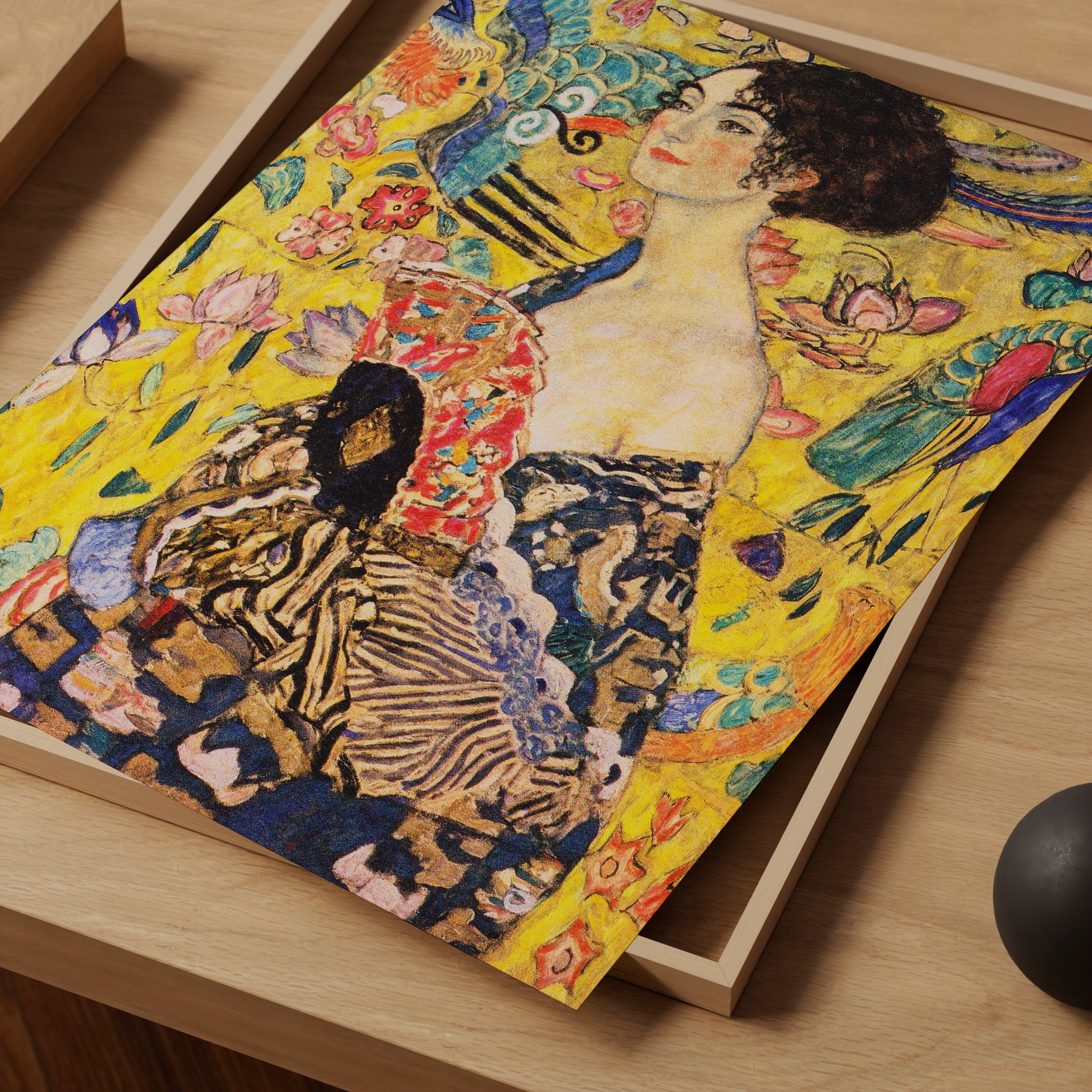 Gustav Klimt Woman Print, Lady With a Fan Wall Decor, Museum Poster ...