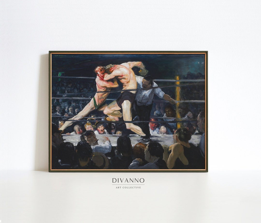 Vintage Boxing Art Print Stag at Sharkey's Wall Art Etsy