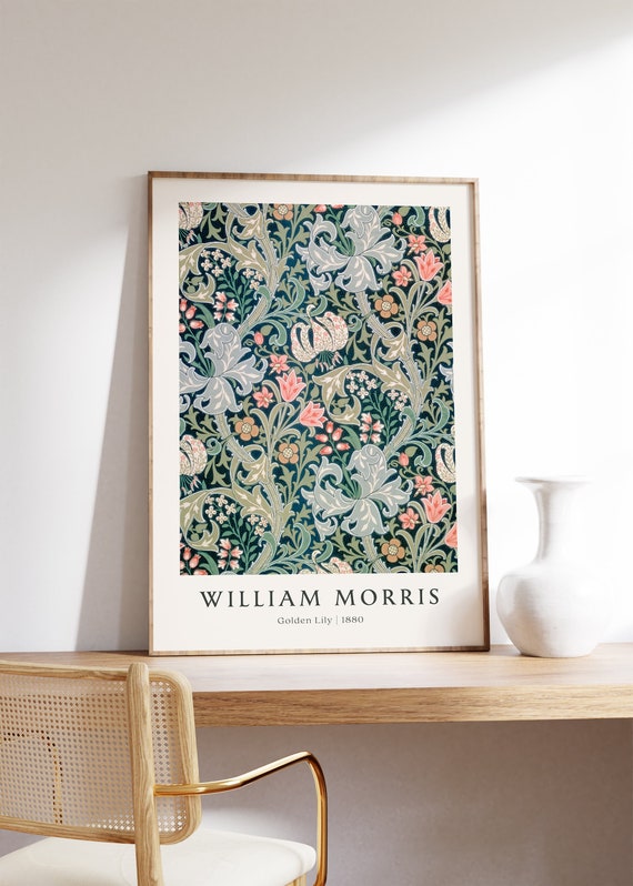 William Morris Poster, Floral Art Print, Vintage Poster, Flower Art Wall, Decorative Art, Digital Botanical Print, Pattern Home Decor