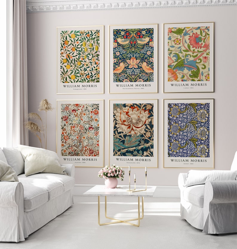 Set of 6 William Morris Prints Art Nouveau Decor Botanical - Etsy UK