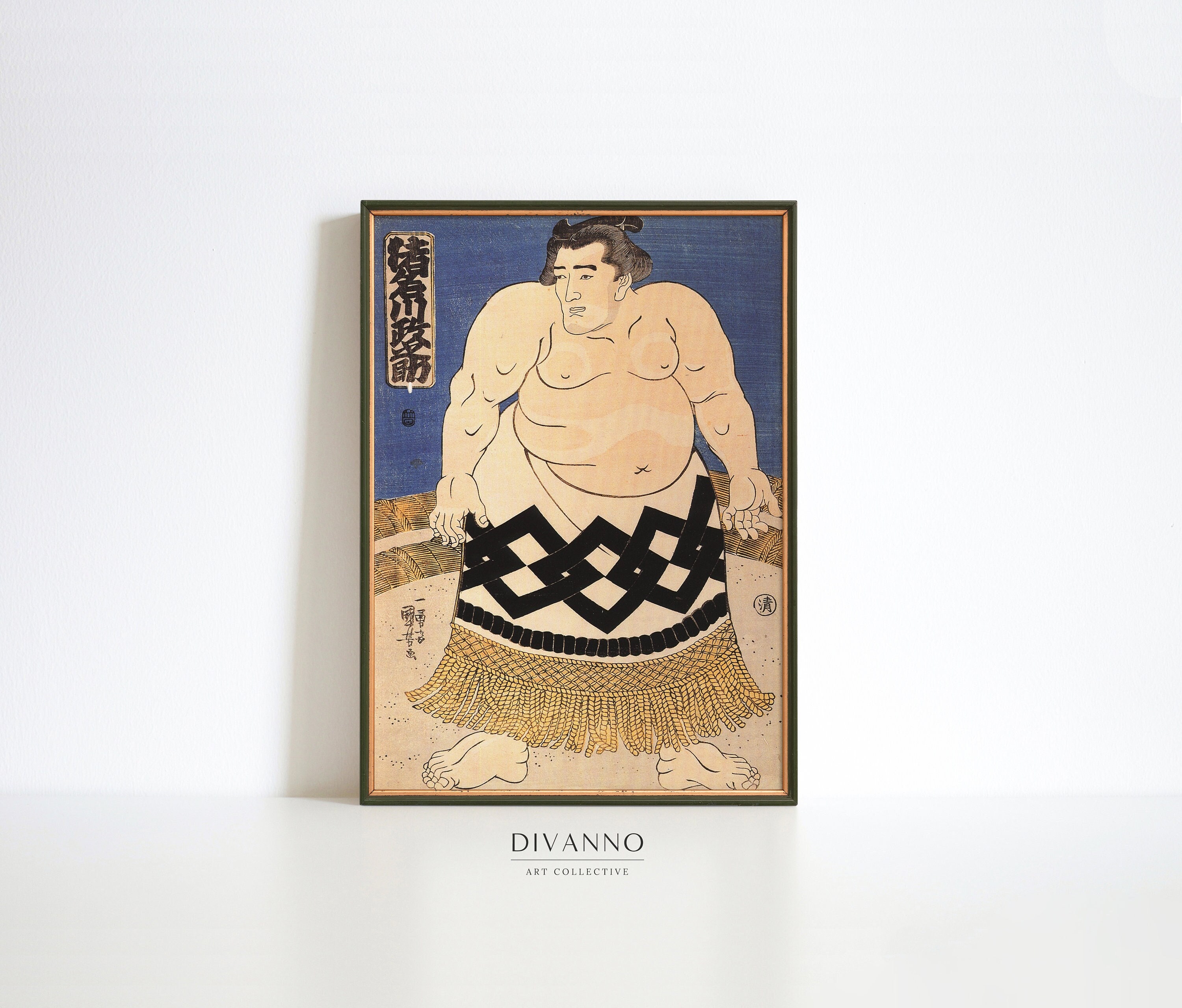 Japanese Sumo Wrestler Print, Vintage Utagawa Kuniyoshi