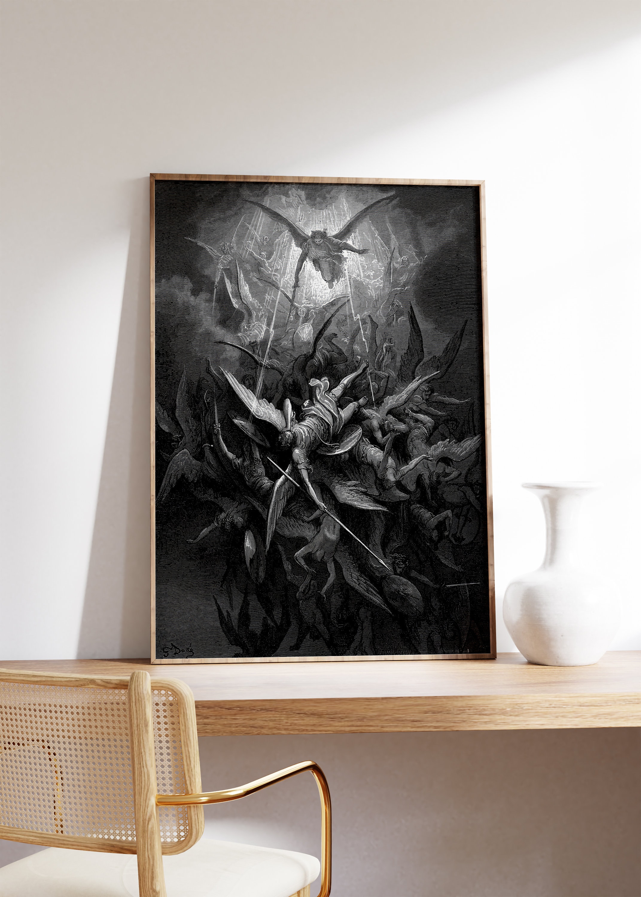 Gustave Doré Paradise Lost Print, Exhibition Victorian Poster, Rebel ...