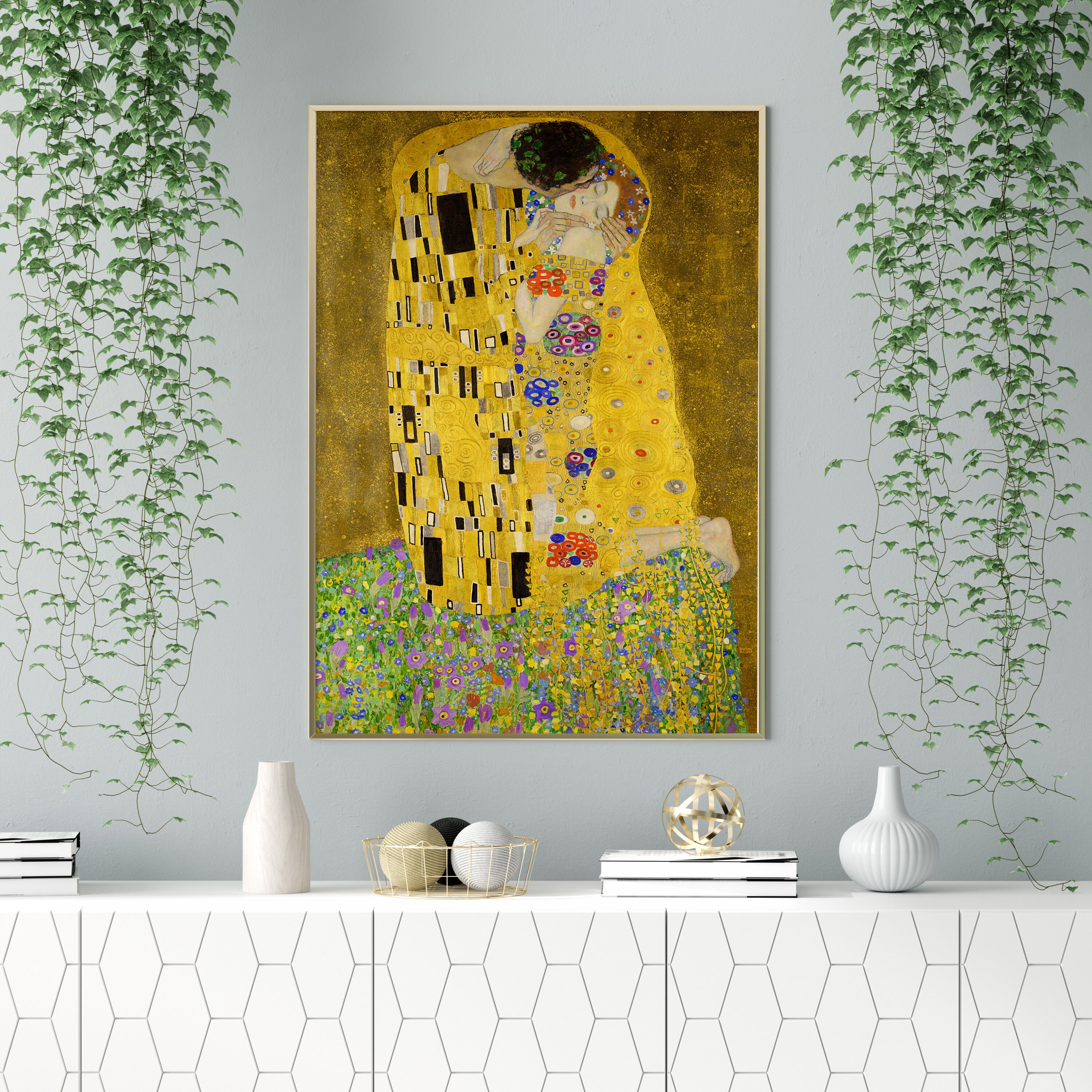 グスタフ・クリムト「接吻」プリント、美術館ポスター、有名なアート