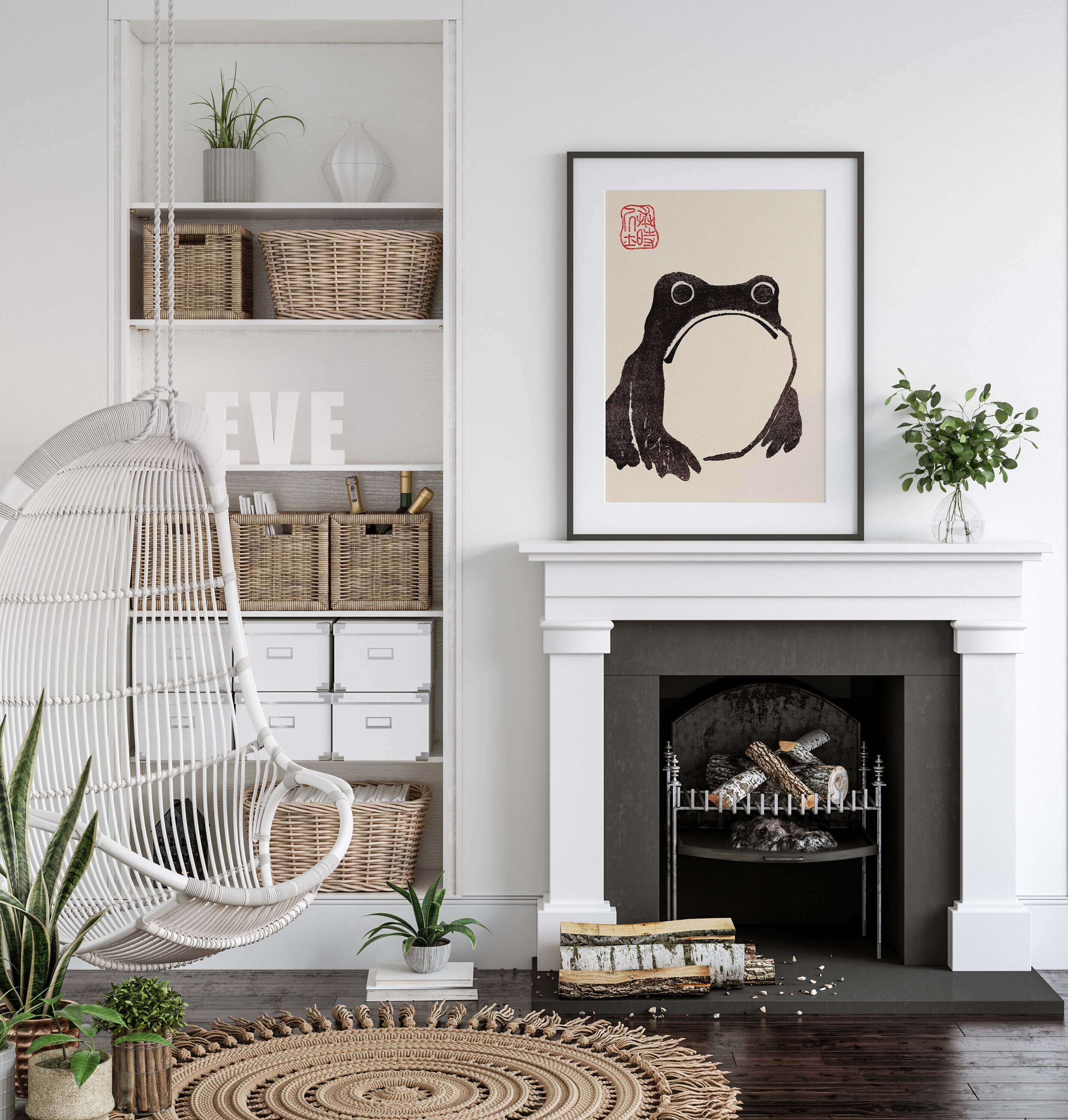 Japanese Frog Print Vintage Wall Art Japanese Frog Poster - Etsy