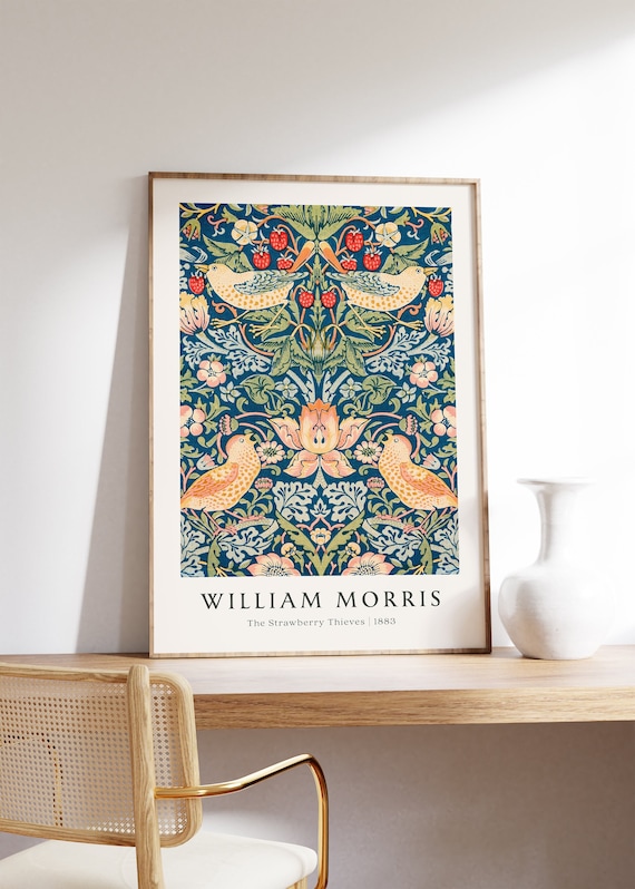 William Morris Poster, Floral Art Print, Vintage Poster, Flower Art Wall, Decorative Art, Digital Botanical Print, Pattern Home Decor
