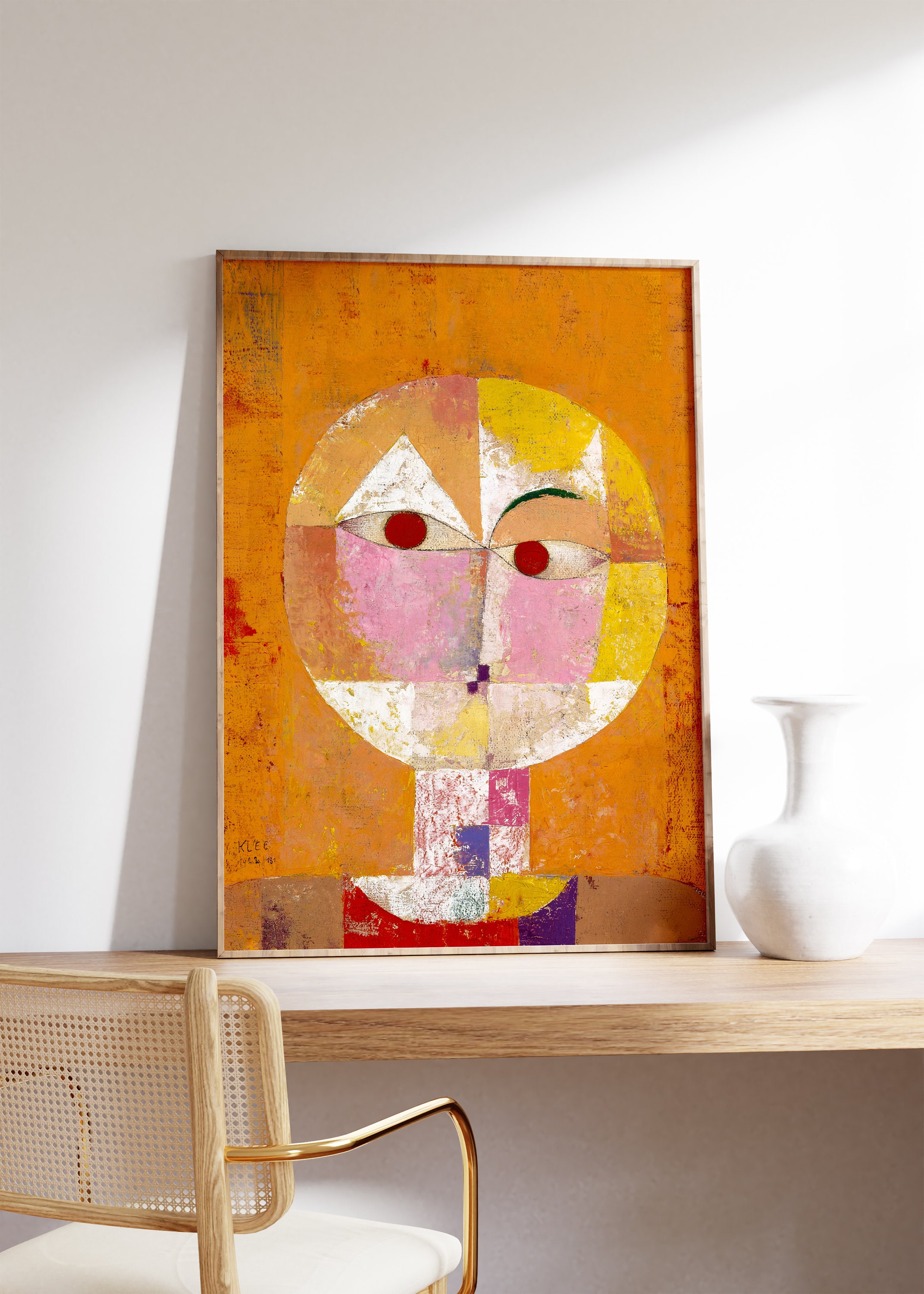 Paul Klee Muted Colours Abstract Fine Art Print, Burnt Orange