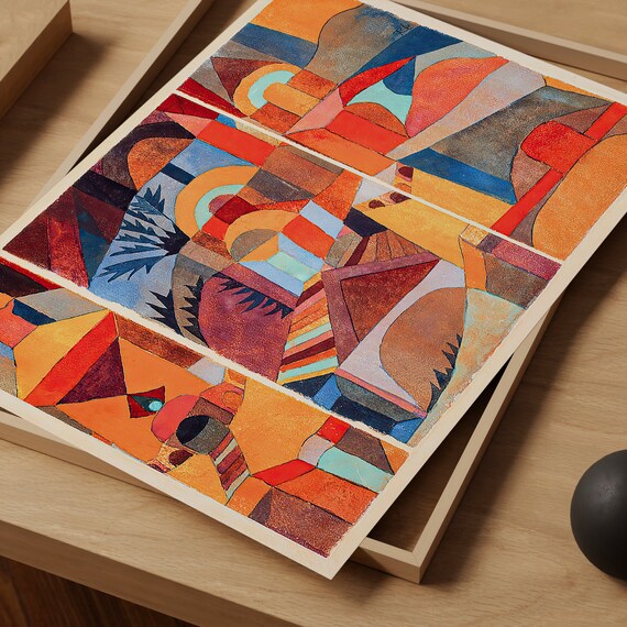 Temple Gardens Paul Klee Painting Print, Colorful Abstract Fine