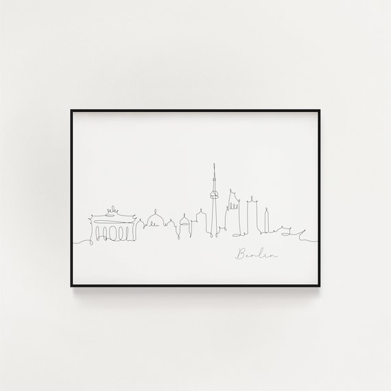 Berlin Skyline Print, Line Art Print, Minimalist Wall Art, City Skyscraper Poster, Fine Art Print, Nordic Home Decor, Sketch Print, Landmark