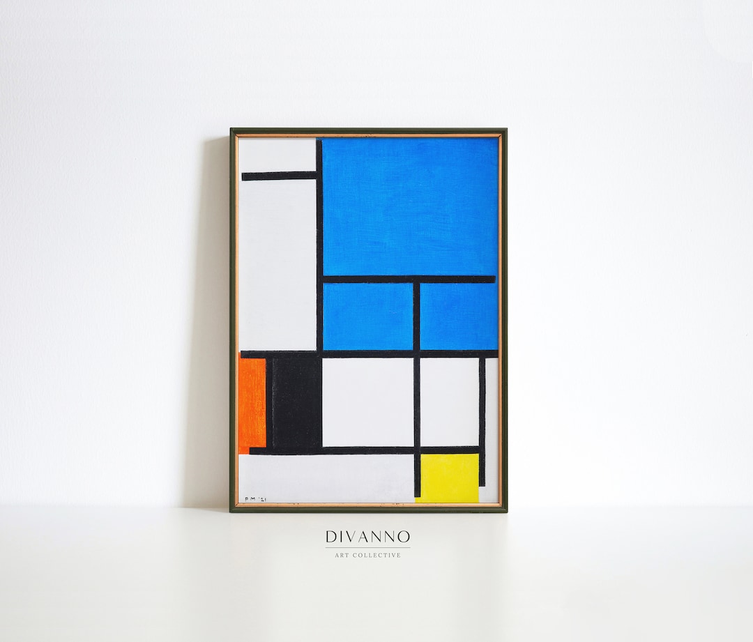 Piet Mondrian Abstract Art Print, Geometric Bauhaus Poster ...