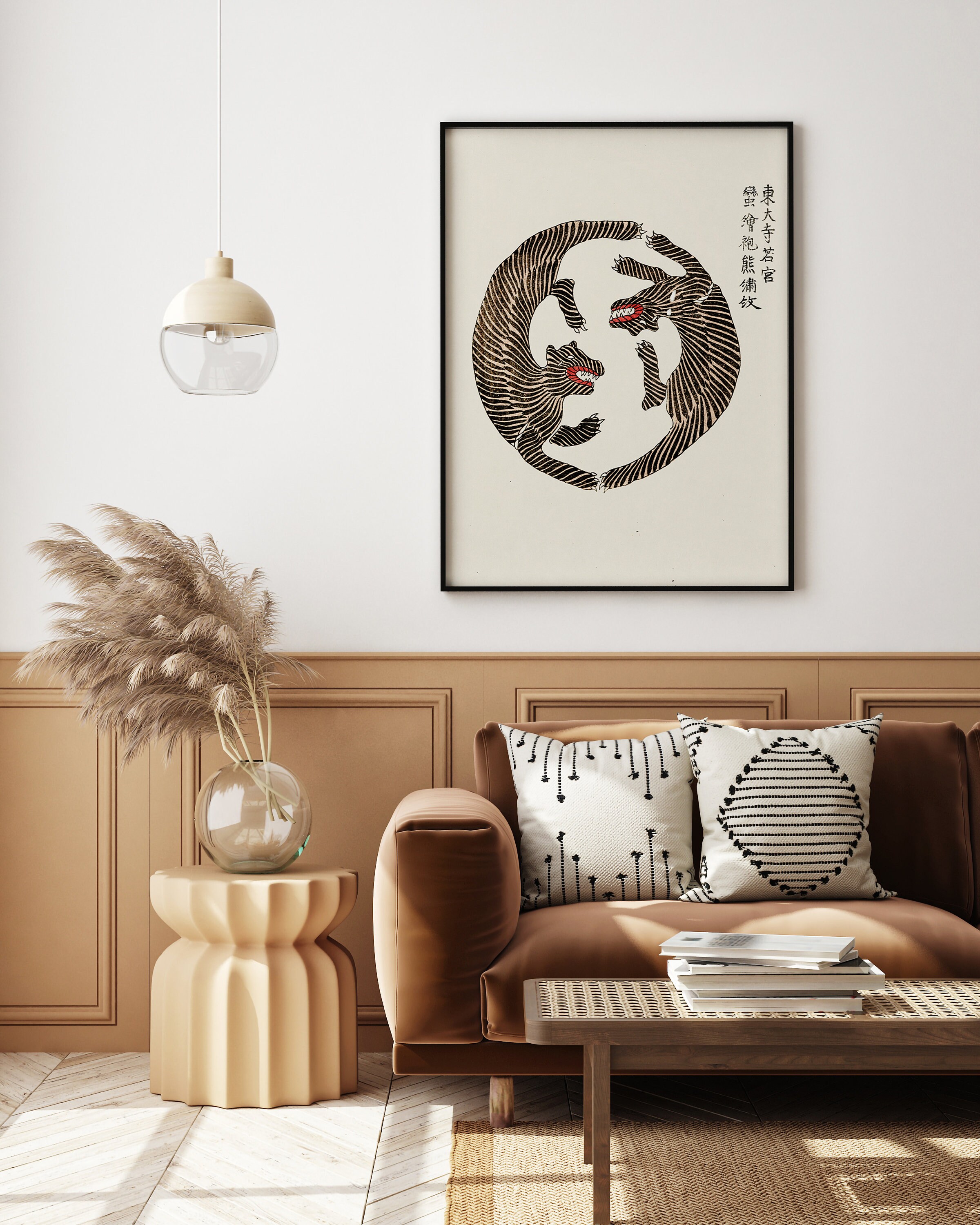 Vintage Japanese Art, Tigers Print, Taguchi Tomoki Poster