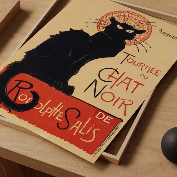 Plaque Métal Vintage La Très Illustre Compagnie Du Chat Noir - Déco Murale 20x30cm