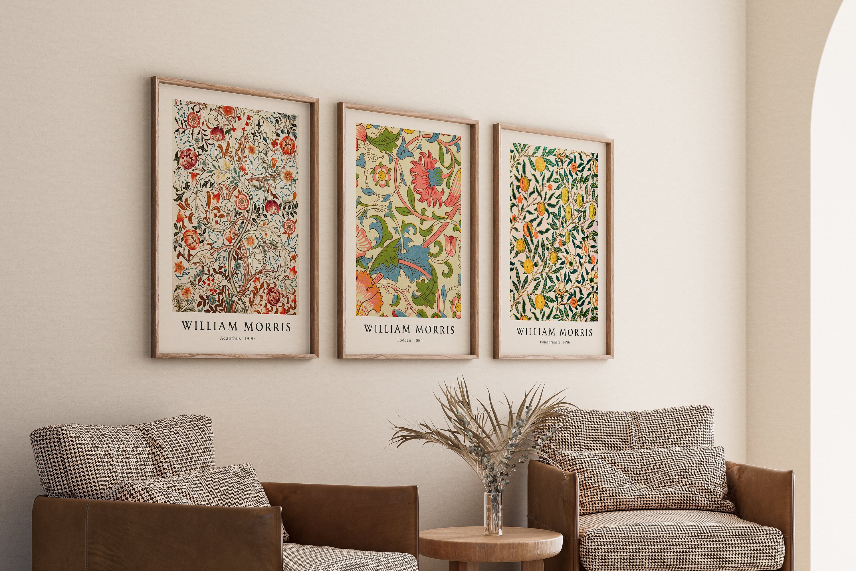 William Morris Prints Set of 3, Art Nouveau Floral Gallery Wall Art - Etsy
