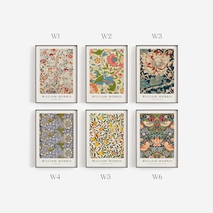Set of 6 William Morris Prints, Art Nouveau Decor, Botanical Print ...
