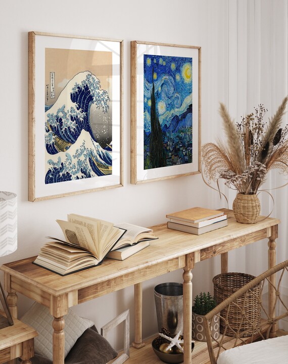 Set of 2 Prints, Eclectic Gallery Wall Art, Van Gogh Painting