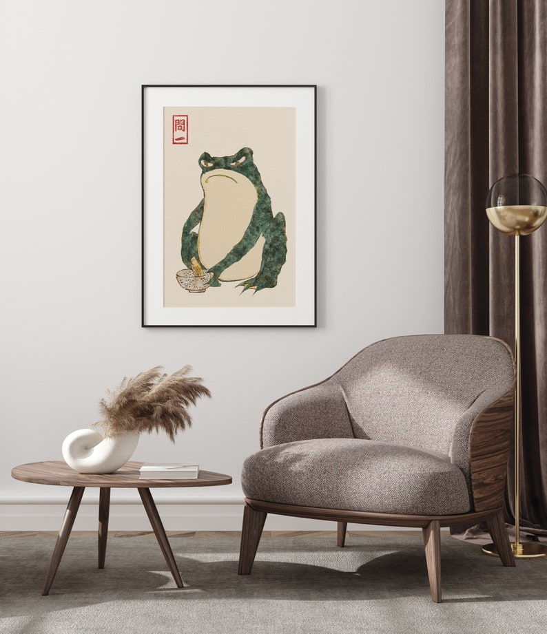 Japanese Frog Print Vintage Wall Art Japanese Frog Poster - Etsy