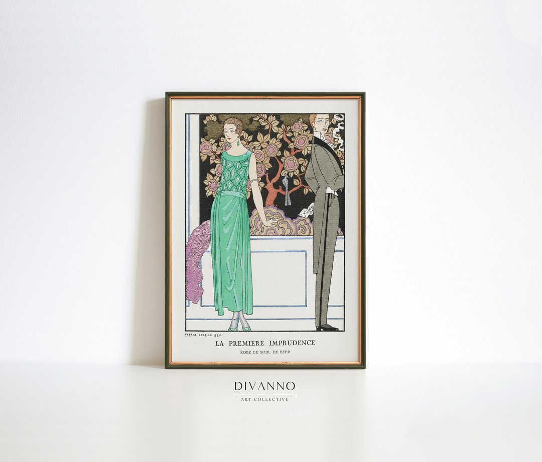 French Art Print, Elegant Romantic Art, Retro Fashion Home Decor, Art