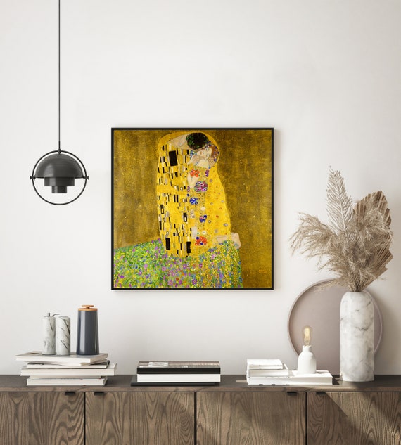 クリムト　グスタフ・クリムト　接吻 インテリア　絵画 Amazon.co.jp: Gustav Klimtグスタフ・クリムト絵画作品『接吻,1907