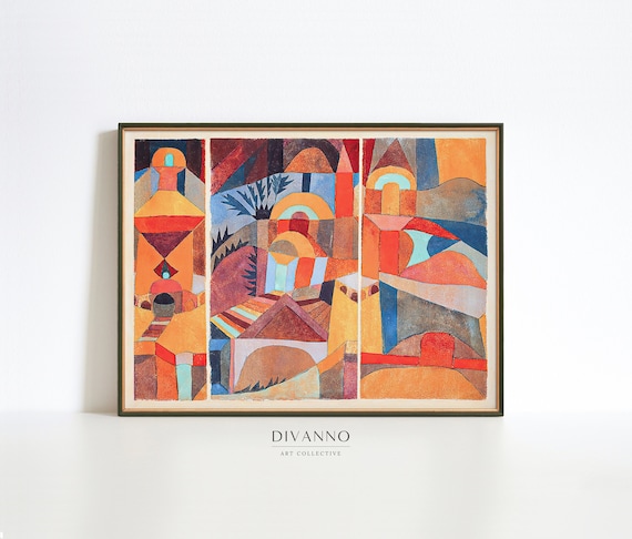 Temple Gardens Paul Klee Painting Print, Colorful Abstract Fine