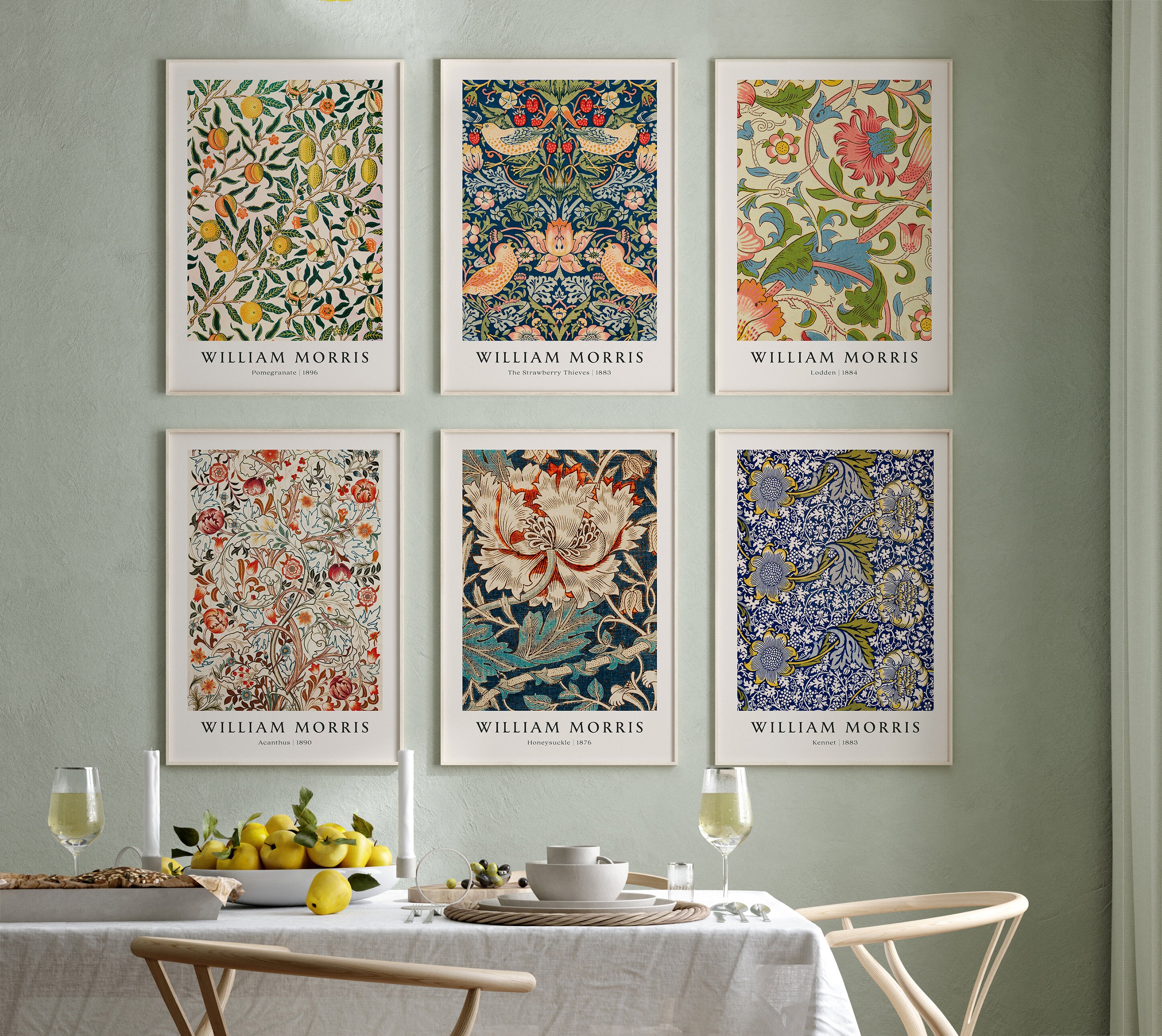 Set of 6 William Morris Prints Art Nouveau Decor Botanical - Etsy UK