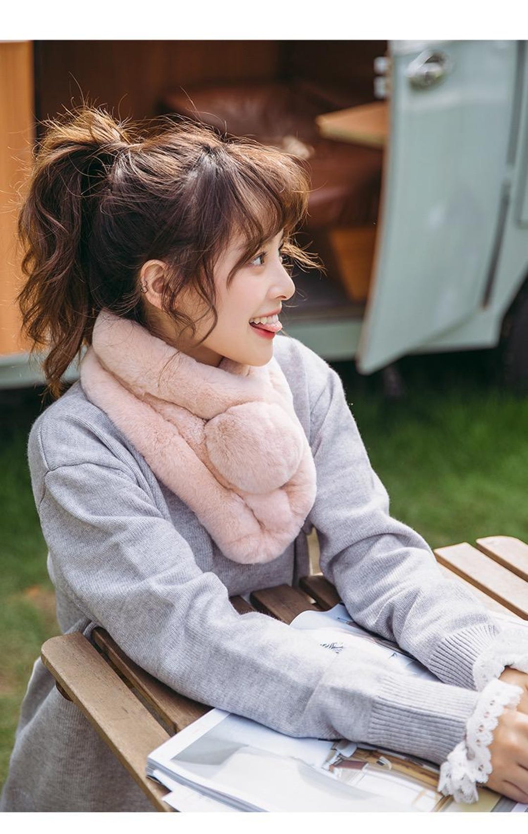 Chic & Cozy Angora Rex Rabbit Fur Scarf for Women the Perfect Holiday ...