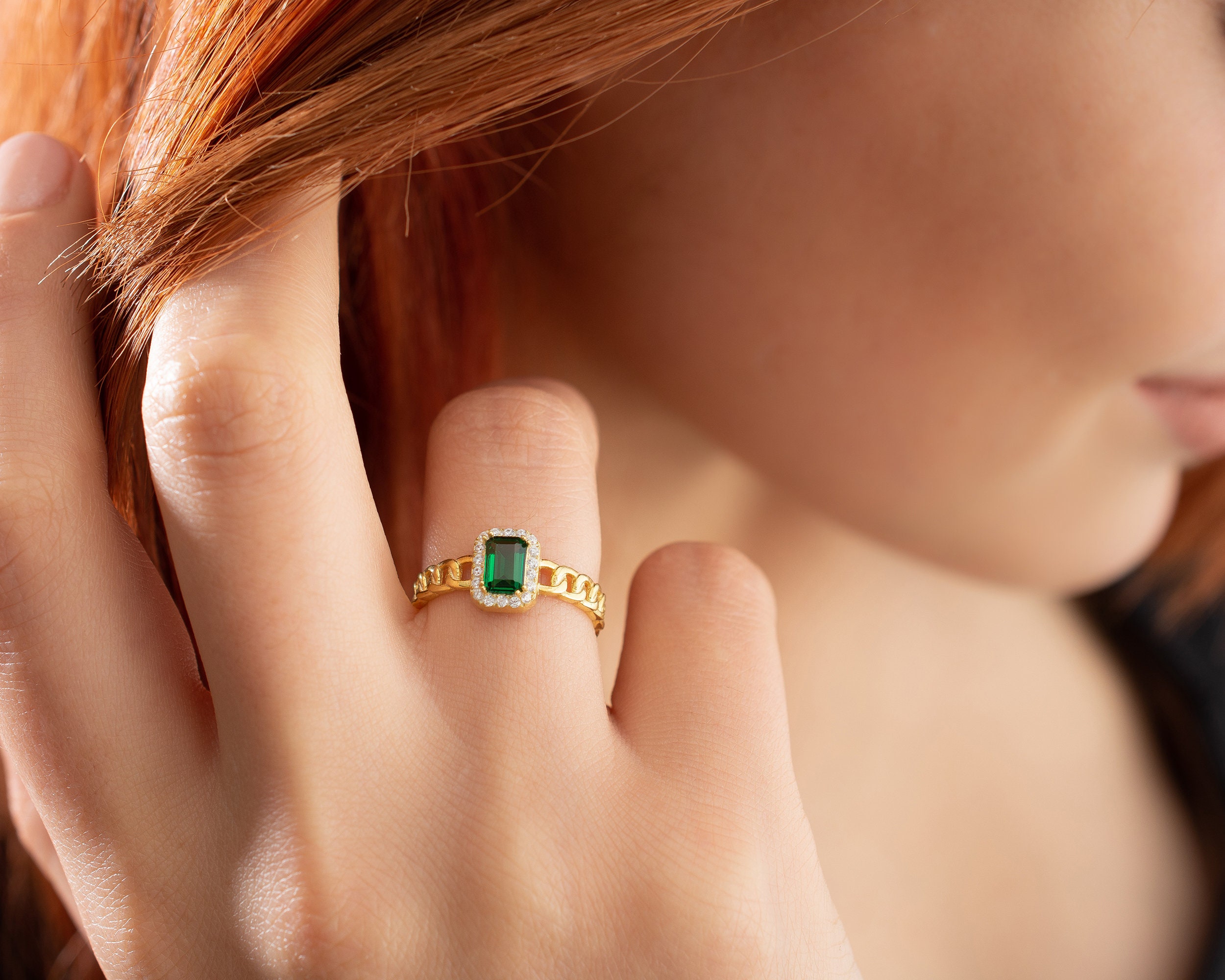 Art Deco Emerald Ring - Etsy Uk