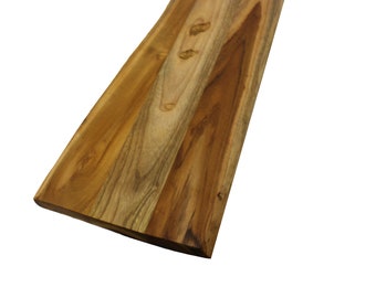 Mountain Woods, Large Brown Hand Crafted Live Edge Teak Cutting Board/Serving Tray – 27" x 9" x 1"