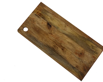 Mountain Woods Large Brown Organic Mango Hardwood Cutting or Serving Board, Hand crafted - 20 X 11 Inch