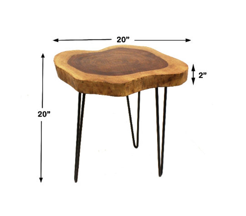Live Edge Side Table / Stool Made With Hand Selected Organic Brown