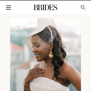 White Veil Bridal Hat Fascinator, Church, Formal, Mother’s Day, Easter, Royal Ascot, Wedding, Birdcage Veil,