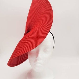 FREE EXPRESS SHIPPING, Red Kentucky Derby Hat Fascinator, Arrives in time for the Kentucky Derby Horse Race