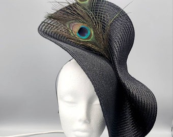 1950s Peacock Feather Fascinator: Vintage Blue Green  display picture 2