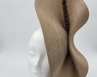Elegant Brown and Cream Fascinator Hat Derby Tea Church Formal Headwear Women Kentucky Church Derby Hat Fascinator Tea Party Wedding  main image 4