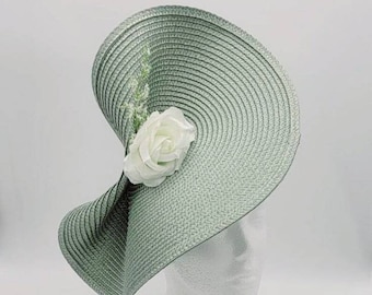 Green Fascinator Hat, Kentucky Derby, Wedding Headband