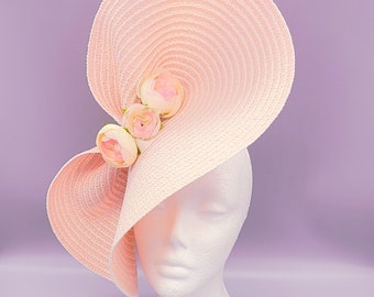 KY Derby Oaks Easter Church Pink Fascinator Bow Hat Kentucky Derby, Kentucky Oaks Pink Fascinator  main image 2