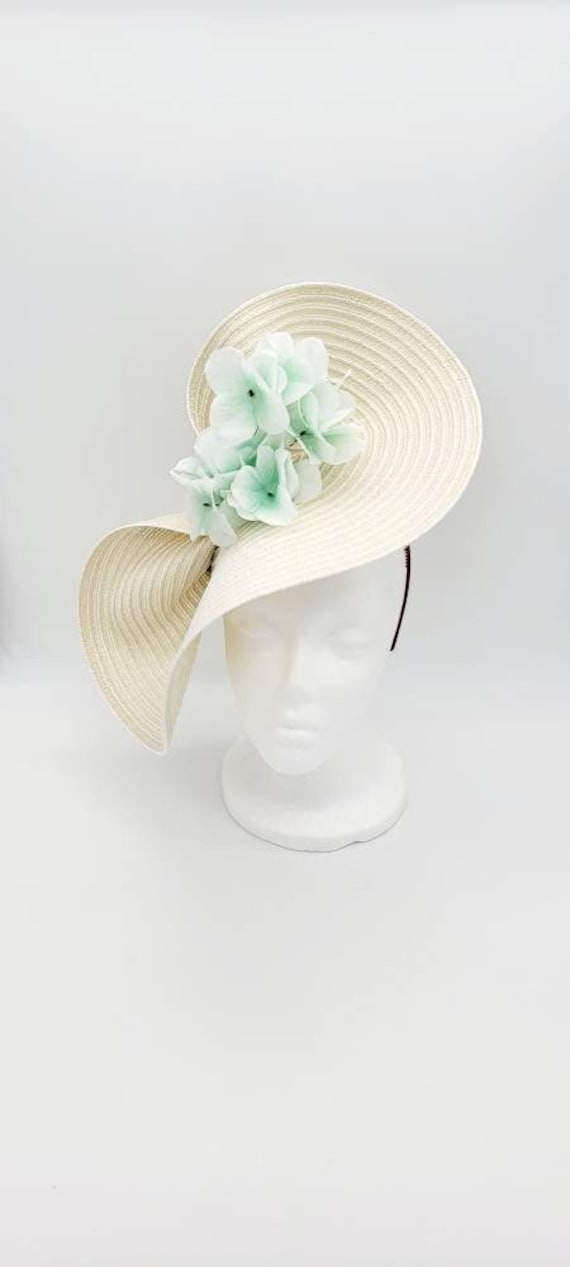 Cream Derby Hat Fascinator,church, Formal, Mother display picture 3