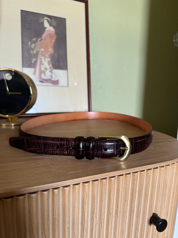 90s Martin Dingman Alligator Grain Leather Belt - image 1