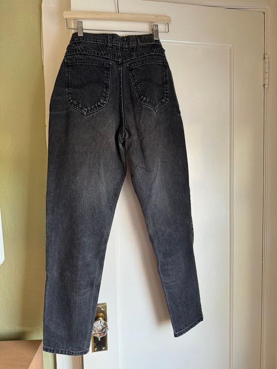 90s Lee Washed Black Straight Tapered Jeans - image 2