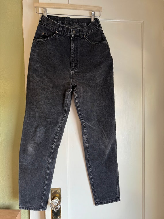 90s Lee Washed Black Straight Tapered Jeans - image 1