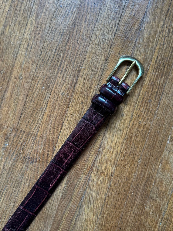 90s Martin Dingman Alligator Grain Leather Belt - image 4