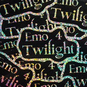 Emo 4 Twilight Holographic Sticker Twilight Design Water Resistant Vinyl Decal
