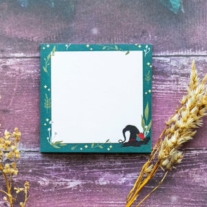 Cottage Witch Sticky Notes Floral and Mushroom Memo Pad Witchy Office Supplies Cottagecore notepad CottageCore notebook Halloween Stationery