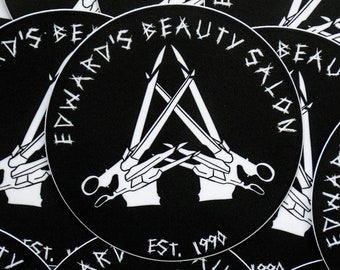 Edward Scissorhands Sticker Edward's Beauty Salon Decal Water Resistant Vinyl Decal