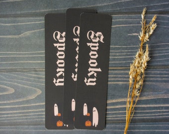 Spooky Ghost Bookmark Set: Halloween Gothic Stationery