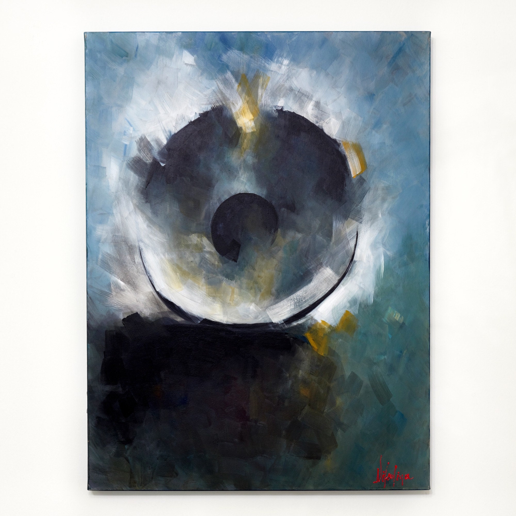 Original Oil Painting Spray on Canvas Board 25x25cm Spore 2021 Acrylic Colors Art & Collectibles