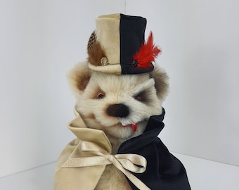 Dracula, halloween, Handmade, teddy bear, love gift, collectible, handmade toys, artist teddy bear, ooak, stuffed teddy bear