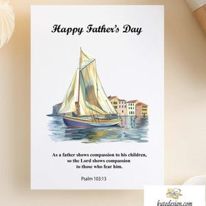 Tarjeta cristiana imprimible para el Día del Padre, tarjeta digital, tarjeta religiosa para el Día del Padre, escritura para el Día del Padre, tarjeta con versículo bíblico, descarga digital