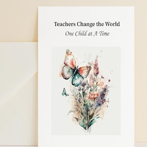 Teacher Appreciation Card, End of School Year Teacher Gift, Printable Teacher Card, End of School Teacher Card
