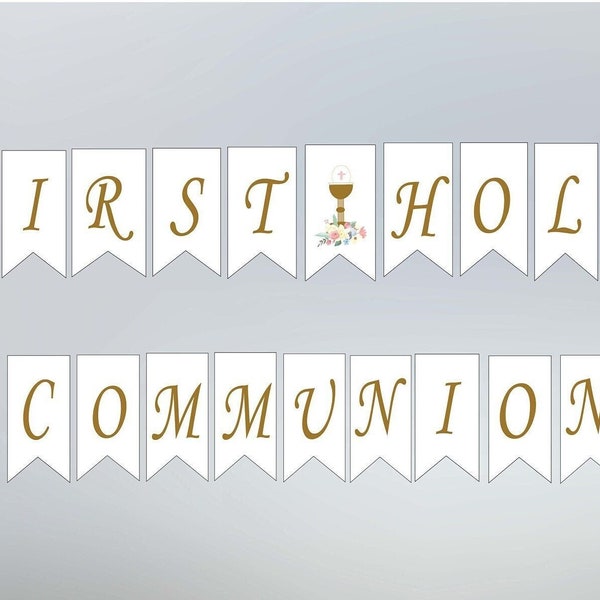 First Holy Communion Banner, Printable Banner, Holy Communion Decoration, Digital Download