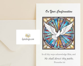 Printable Confirmation Card, Sacrament of Confirmation Card, Scripture Bible Verse, Holy Sprit Card, Christian Sacrament Card, Catholic Card