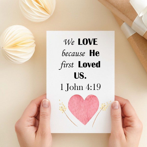 Spiritual Love Card,  Printable Love Card, Bible Verse Card, Religious Card, Scriptural Card, Digital Download, Greeting Card